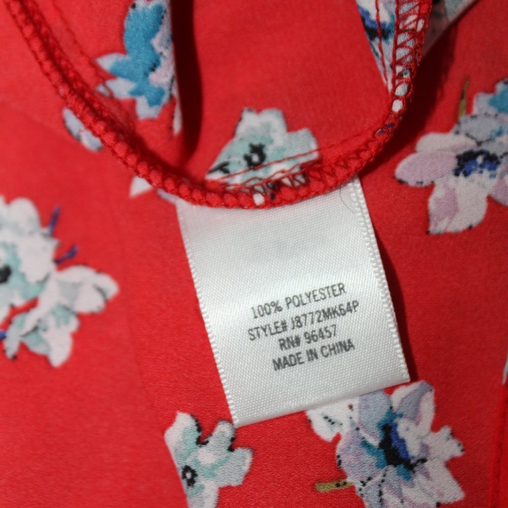 Blue Rain Strappy Red, White and Blue Floral Top - Picture 8 of 12
